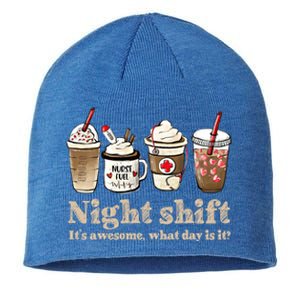 Nurse Night Shift Coffee Fuel Funny Gift Sustainable Beanie