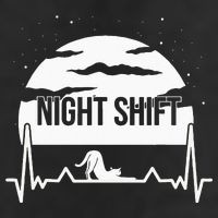 Nurse Night Shift Moon Cat EKG ECG Cardiac 7 Panel Mesh Trucker Snapback Hat