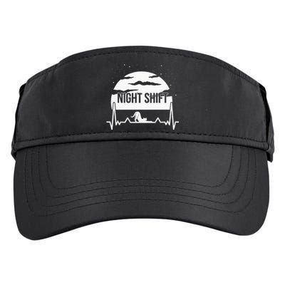 Nurse Night Shift Moon Cat EKG ECG Cardiac Adult Drive Performance Visor