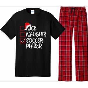 Nice Naughty Soccer Player Funny Soccer Christmas List Santa Pajama Set