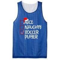 Nice Naughty Soccer Player Funny Soccer Christmas List Santa Mesh Reversible Basketball Jersey Tank