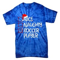 Nice Naughty Soccer Player Funny Soccer Christmas List Santa Tie-Dye T-Shirt