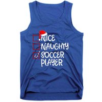 Nice Naughty Soccer Player Funny Soccer Christmas List Santa Tank Top