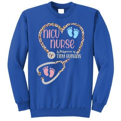 Nicu Nurse Stethoscope Leopard Pattern Gift Sweatshirt