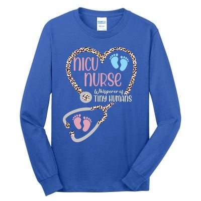 Nicu Nurse Stethoscope Leopard Pattern Gift Tall Long Sleeve T-Shirt