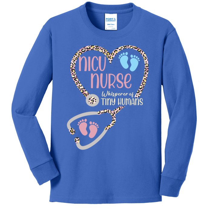 Nicu Nurse Stethoscope Leopard Pattern Gift Kids Long Sleeve Shirt