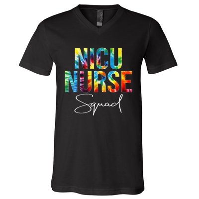 Nicu Nurse Squad Appreciation Day Tie Dye For Work V-Neck T-Shirt