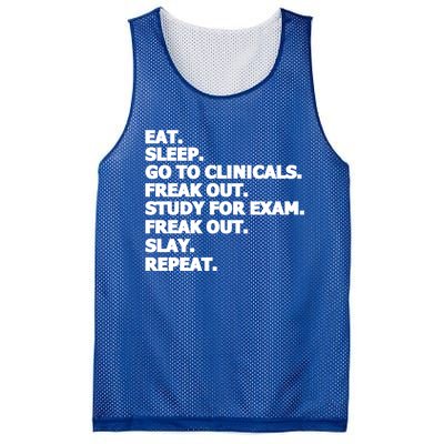 Nurse Nursing Student Funny Eat Sleep Go To Clinicals Gift Mesh Reversible Basketball Jersey Tank