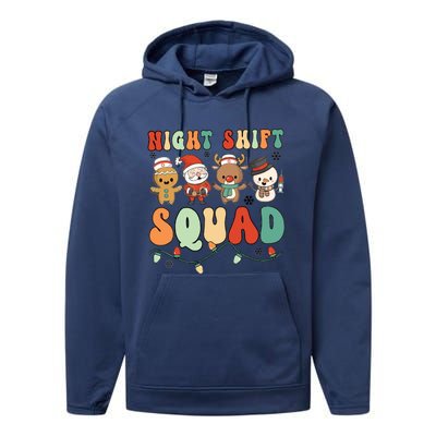 Nurse Night Shift Christmas Santa Nurse Medical Assistant Gift Performance Fleece Hoodie