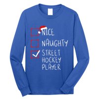 Nice Naughty Street Hockey Player Christmas List Santa Claus Gift Long Sleeve Shirt