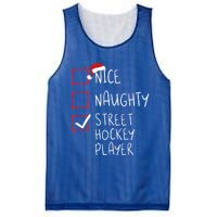 Nice Naughty Street Hockey Player Christmas List Santa Claus Gift Mesh Reversible Basketball Jersey Tank