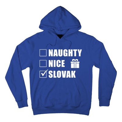 Naughty Nice Slovak Christmas Santa List Gift Hoodie