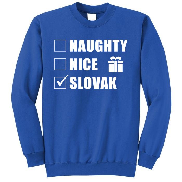 Naughty Nice Slovak Christmas Santa List Gift Tall Sweatshirt