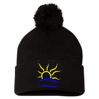 Naturist Nudist Symbol Pom Pom 12in Knit Beanie