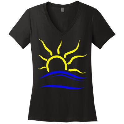 Naturist Nudist Symbol Women's V-Neck T-Shirt