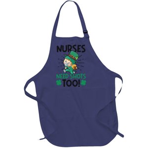 Nurses Need Shots Too Design St Patricks Nurse Cute Gift Full-Length Apron With Pockets