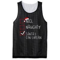 Nice Naughty Santa I Can Explain Christmas List Santa Claus Mesh Reversible Basketball Jersey Tank