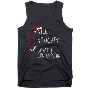 Nice Naughty Santa I Can Explain Christmas List Santa Claus Tank Top