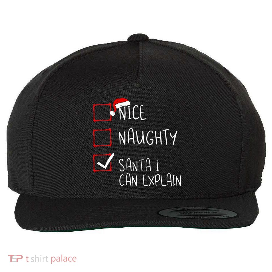 Nice Naughty Santa I Can Explain Christmas List Santa Claus Wool Snapback Cap