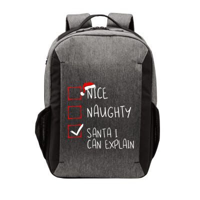 Nice Naughty Santa I Can Explain Christmas List Santa Claus Vector Backpack