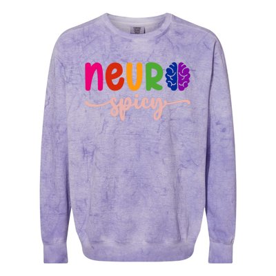 Neurospicy Neuro Spicy Neurotypical Neurodiversity Adhd Colorblast Crewneck Sweatshirt