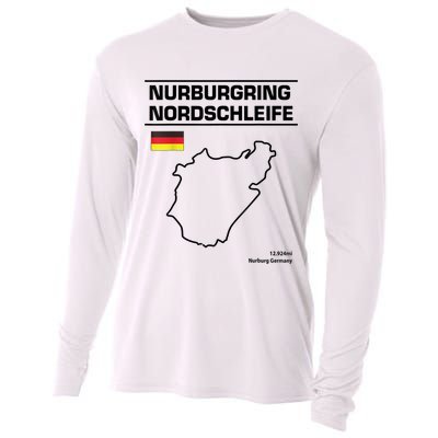 Nurburgring Nordschleife Track Outline Race Fan Cooling Performance Long Sleeve Crew