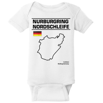 Nurburgring Nordschleife Track Outline Race Fan Baby Bodysuit