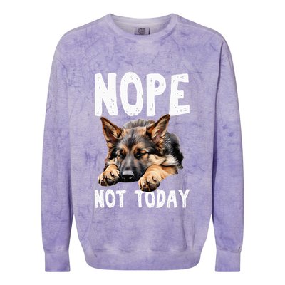Nope Not Today Lazy Dog Funny German Shepherd Colorblast Crewneck Sweatshirt
