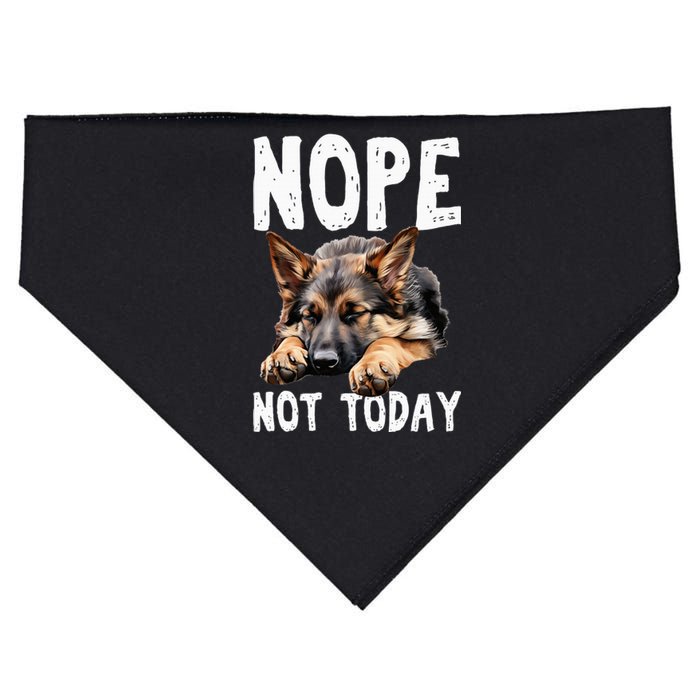 Nope Not Today Lazy Dog Funny German Shepherd USA-Made Doggie Bandana