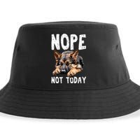 Nope Not Today Lazy Dog Funny German Shepherd Sustainable Bucket Hat