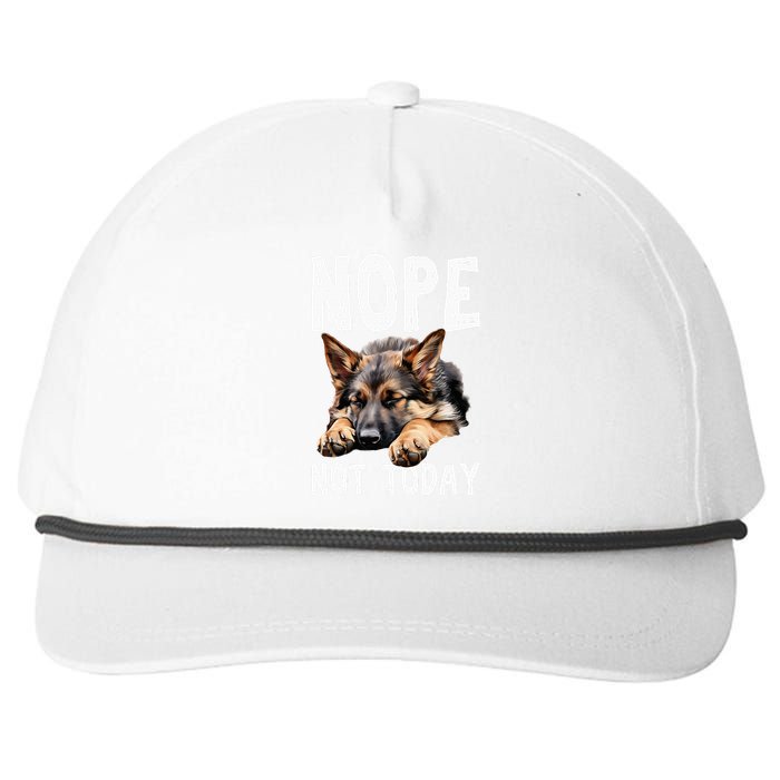 Nope Not Today Lazy Dog Funny German Shepherd Snapback Five-Panel Rope Hat