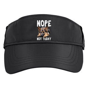 Nope Not Today Lazy Dog Funny German Shepherd Adult Drive Performance Visor