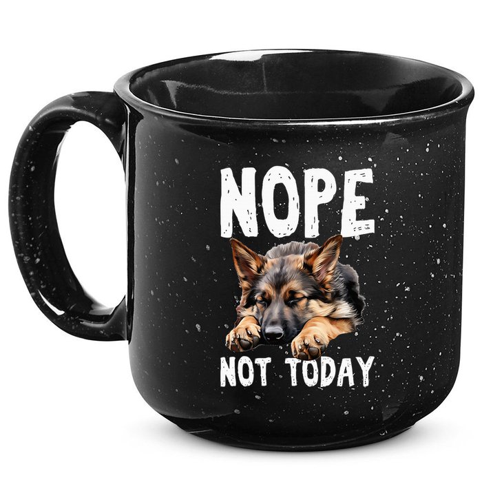 Nope Not Today Lazy Dog Funny German Shepherd 15oz Campfire Ceramic Mug