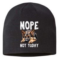 Nope Not Today Lazy Dog Funny German Shepherd Sustainable Beanie