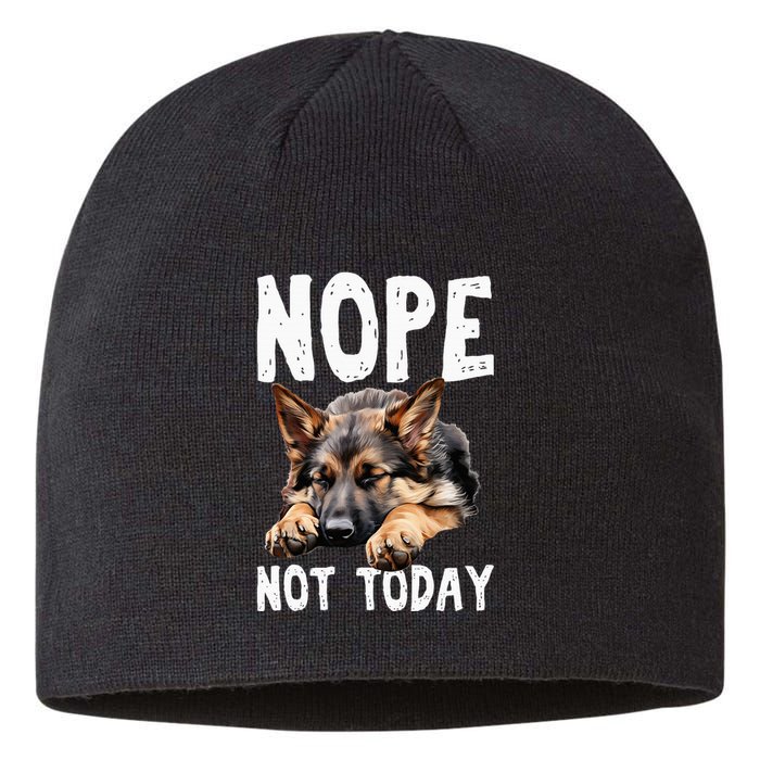 Nope Not Today Lazy Dog Funny German Shepherd Sustainable Beanie