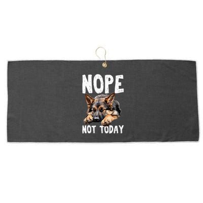 Nope Not Today Lazy Dog Funny German Shepherd Large Microfiber Waffle Golf Towel