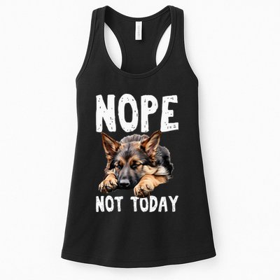 Nope Not Today Lazy Dog Funny German Shepherd Womens Tank Top