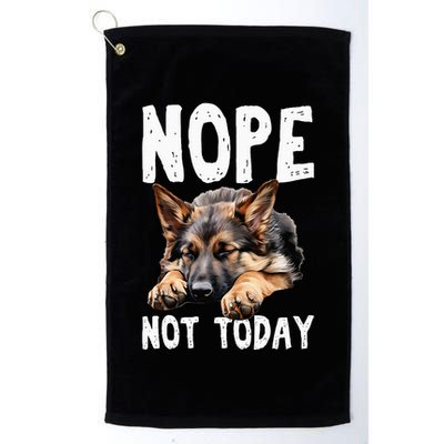 Nope Not Today Lazy Dog Funny German Shepherd Golf Towel