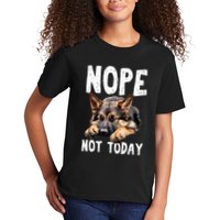 Nope Not Today Lazy Dog Funny German Shepherd Kids T-Shirt