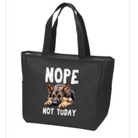 Nope Not Today Lazy Dog Funny German Shepherd Zip Tote Bag