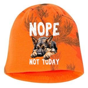 Nope Not Today Lazy Dog Funny German Shepherd Kati - Camo Knit Beanie