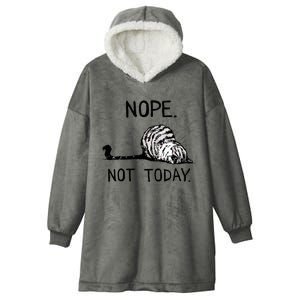 Nope Not Today Tabby Cat Hooded Wearable Blanket