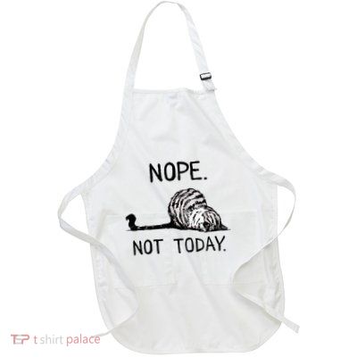 Nope Not Today Tabby Cat Full-Length Apron With Pockets