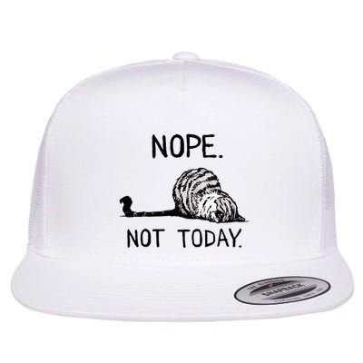 Nope Not Today Tabby Cat Flat Bill Trucker Hat