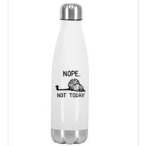 Nope Not Today Tabby Cat Stainless Steel Insulated Water Bottle