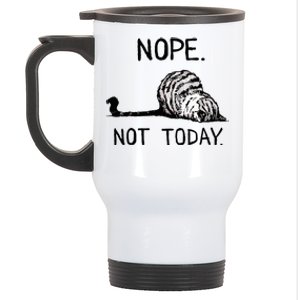 Nope Not Today Tabby Cat Stainless Steel Travel Mug