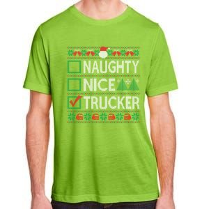 Naughty Nice Trucker Christmas List Ugly Sweater Party Cute Gift Adult ChromaSoft Performance T-Shirt