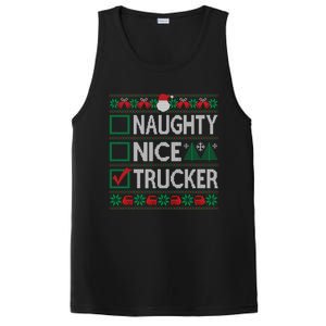 Naughty Nice Trucker Christmas List Ugly Sweater Party Cute Gift PosiCharge Competitor Tank