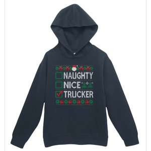 Naughty Nice Trucker Christmas List Ugly Sweater Party Cute Gift Urban Pullover Hoodie