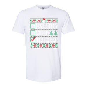 Naughty Nice Trucker Christmas List Ugly Sweater Party Cute Gift Softstyle CVC T-Shirt